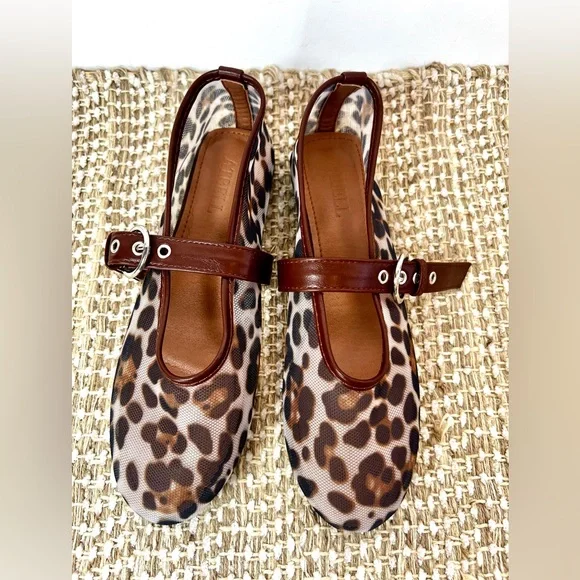 ATBELL • Women’s Mesh Ballet Mary Jane Flats • Leopard Print • Size: EU 38/US 8 - Picture 2 of 16